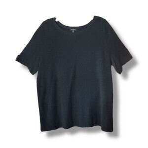 Talbots Short Sleeve Sweater Tee Black